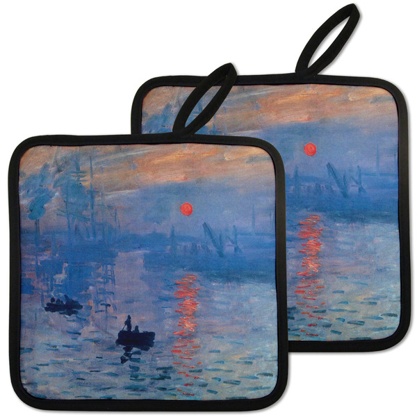 Custom Impression Sunrise by Claude Monet Pot Holders - Set of 2