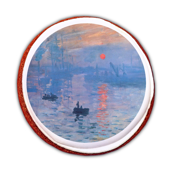 Impression Sunrise by Claude Monet Printed Icing Circle - Medium - On Cookie