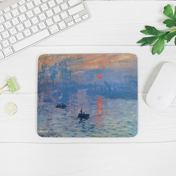 Impression Sunrise by Claude Monet Rectangular Mouse Pad - LIFESTYLE 2