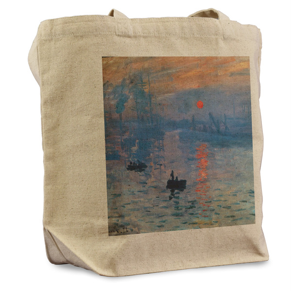 Custom Impression Sunrise by Claude Monet Reusable Cotton Grocery Bag