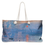 Impression Sunrise by Claude Monet Large Tote Bag with Rope Handles