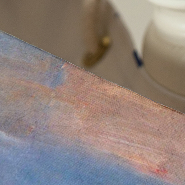 Impression Sunrise by Claude Monet Large Rope Tote - Close Up View