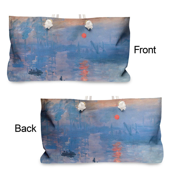 Impression Sunrise by Claude Monet Large Rope Tote - From & Back View