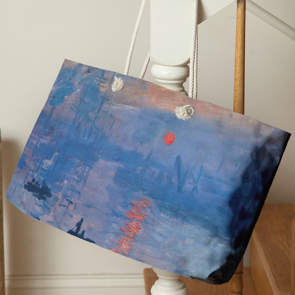 Impression Sunrise by Claude Monet Large Rope Tote - Life Style
