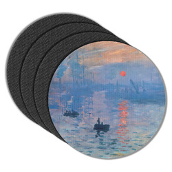 Impression Sunrise by Claude Monet Round Rubber Backed Coasters - Set of 4