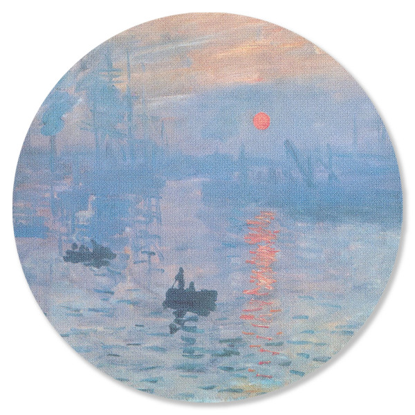 Custom Impression Sunrise by Claude Monet Round Rubber Backed Coaster