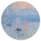 Impression Sunrise by Claude Monet Round Coaster Rubber Back - Single