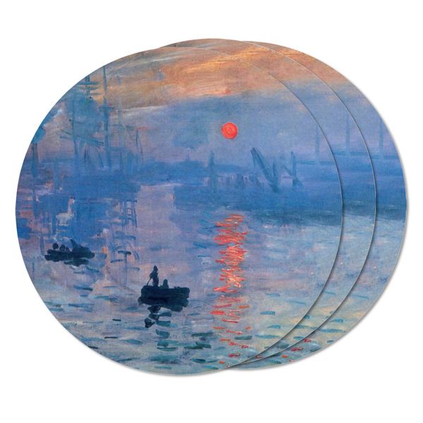 Impression Sunrise by Claude Monet Round Fridge Magnet - THREE