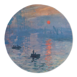 Impression Sunrise by Claude Monet Round Linen Placemat - Single Sided