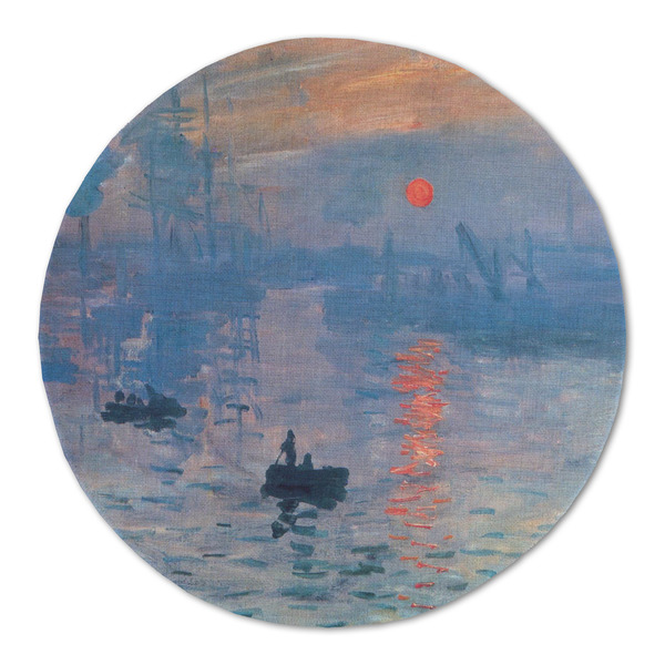 Custom Impression Sunrise by Claude Monet Round Linen Placemat - Single Sided
