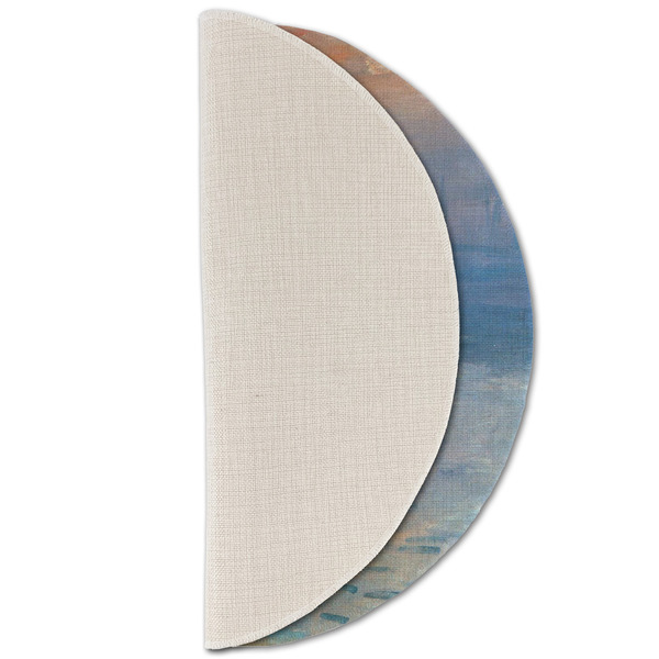 Impression Sunrise by Claude Monet Round Linen Placemats - HALF FOLDED (single sided)