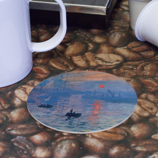 Impression Sunrise by Claude Monet Round Paper Coaster - Front