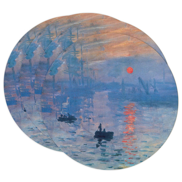 Custom Impression Sunrise by Claude Monet Round Paper Coasters