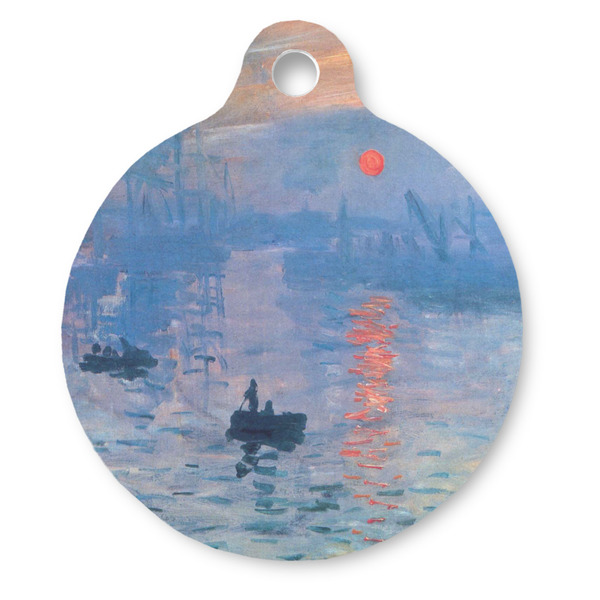 Custom Impression Sunrise by Claude Monet Round Pet ID Tag - Large