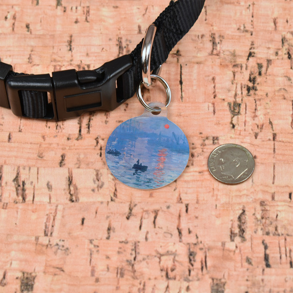 Impression Sunrise by Claude Monet Round Pet ID Tag - Small - In Context