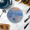 Impression Sunrise by Claude Monet Round Stone Trivet - In Context View
