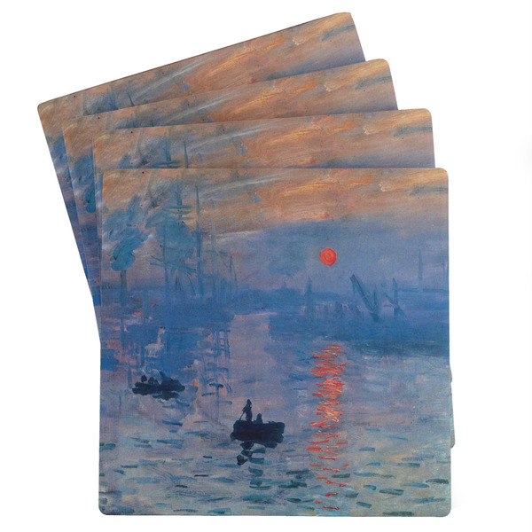 Custom Impression Sunrise by Claude Monet Absorbent Stone Coasters - Set of 4