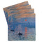 Impression Sunrise by Claude Monet Set of 4 Sandstone Coasters - Front View