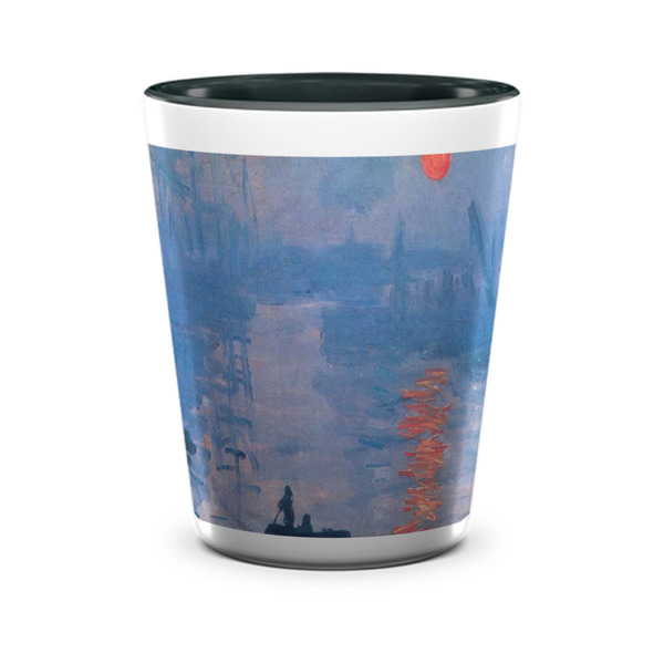 Custom Impression Sunrise by Claude Monet Ceramic Shot Glass - 1.5 oz - Two Tone - Single