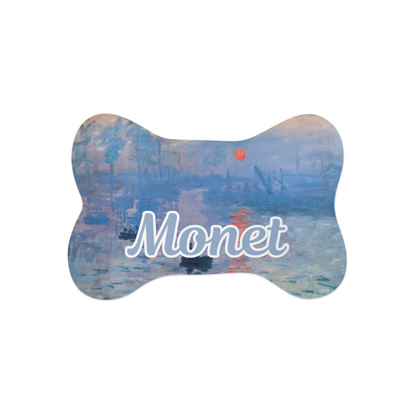 Custom Impression Sunrise by Claude Monet Bone Shaped Dog Food Mat (Small)