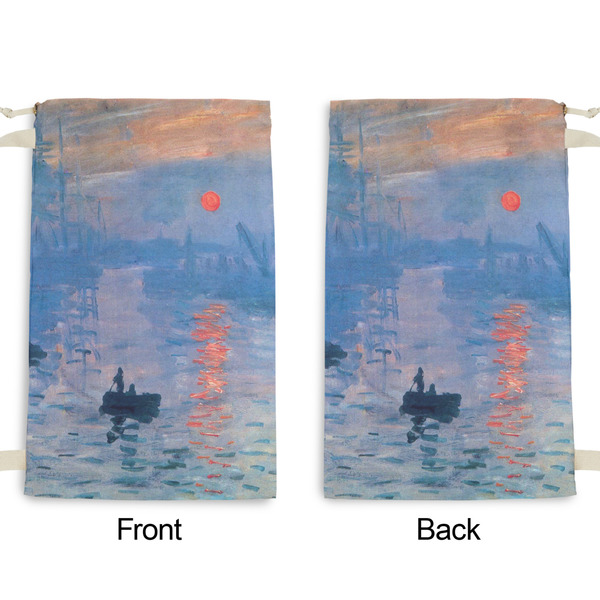 Impression Sunrise by Claude Monet Small Laundry Bag - Front & Back View