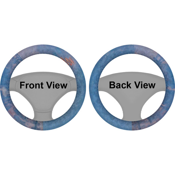 Impression Sunrise by Claude Monet Steering Wheel Cover- Front and Back