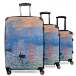 Impression Sunrise by Claude Monet 3 Piece Luggage Set - 20" Carry On, 24" Medium Checked, 28" Large Checked