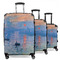 Impression Sunrise by Claude Monet 3 Piece Luggage Set - 20" Carry On, 24" Medium Checked, 28" Large Checked