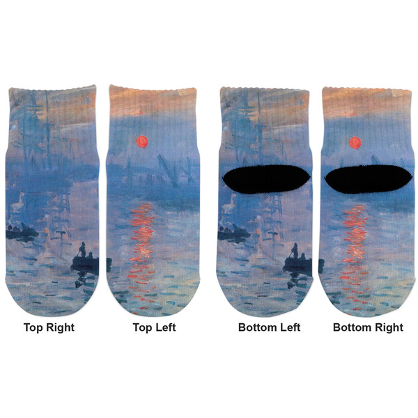 Impression Sunrise by Claude Monet Toddler Ankle Socks - Double Pair - Front and Back - Apvl
