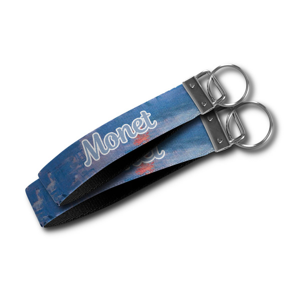 Impression Sunrise by Claude Monet Webbing Keychain FOBs - Size Comparison