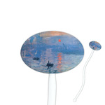 Impression Sunrise by Claude Monet 7" Oval Plastic Stir Sticks - White - Double Sided