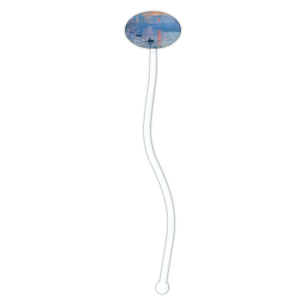 Impression Sunrise by Claude Monet White Plastic 7" Stir Stick - Oval - Single Stick