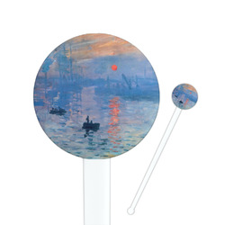 Impression Sunrise by Claude Monet 7" Round Plastic Stir Sticks - White - Double Sided