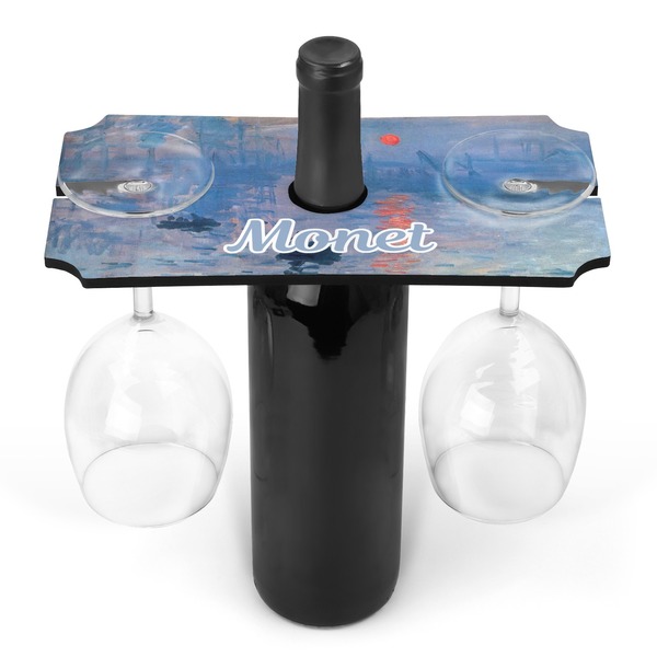 Custom Impression Sunrise by Claude Monet Wine Bottle & Glass Holder