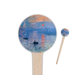 Impression Sunrise by Claude Monet 4" Round Wooden Food Picks - Single Sided