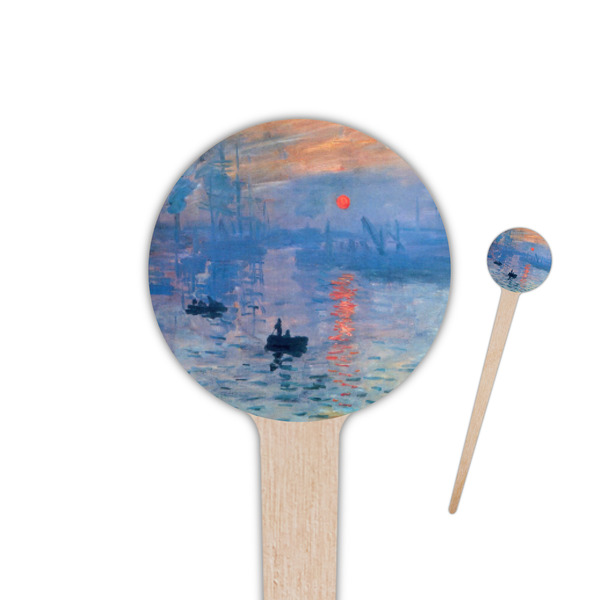 Custom Impression Sunrise by Claude Monet 4" Round Wooden Food Picks - Single Sided