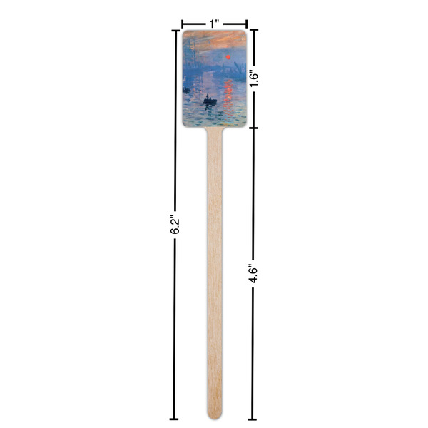 Impression Sunrise by Claude Monet Wooden 6.25" Stir Stick - Rectangular - Dimensions