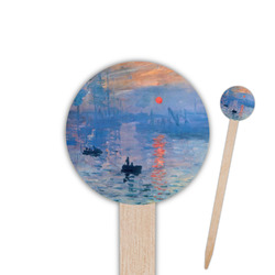Impression Sunrise by Claude Monet 6" Round Wooden Food Picks - Double Sided