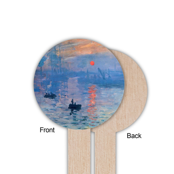 Impression Sunrise by Claude Monet Wooden 6" Food Pick - Round - Single Sided - Front & Back