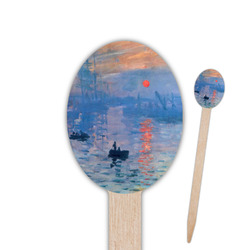 Impression Sunrise by Claude Monet Oval Wooden Food Picks - Double Sided