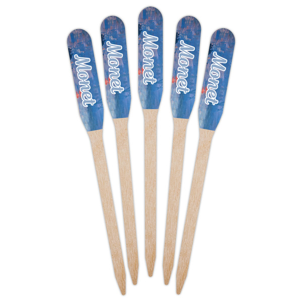 Impression Sunrise by Claude Monet Wooden Food Pick - Paddle - Fan View