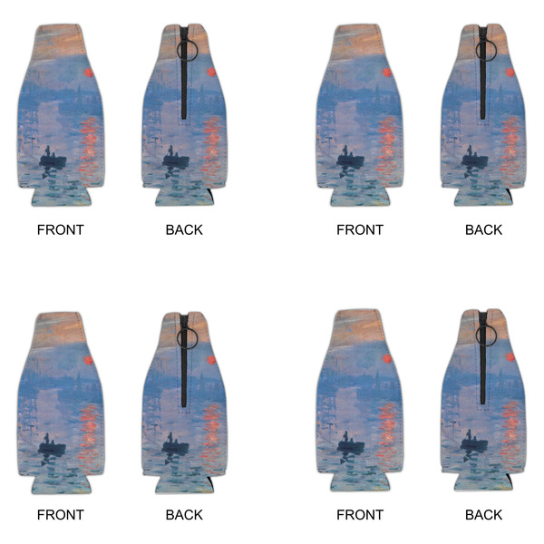 Impression Sunrise by Claude Monet Zipper Bottle Cooler - Set of 4 - APPROVAL