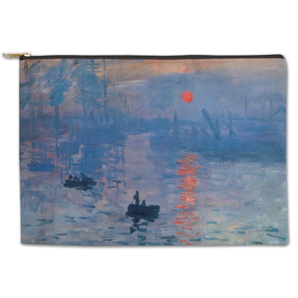 Custom Impression Sunrise by Claude Monet Zipper Pouch - Large - 12.5"x8.5"