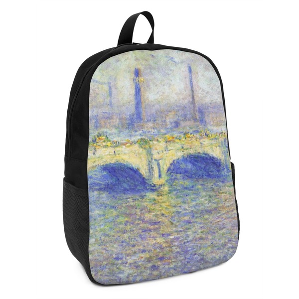 Custom Waterloo Bridge by Claude Monet Kids Backpack
