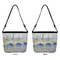 Waterloo Bridge Bucket Bags w/ Genuine Leather Trim - Double - Front and Back