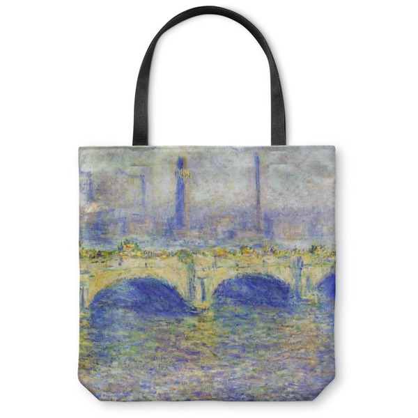 Custom Waterloo Bridge by Claude Monet Canvas Tote Bag
