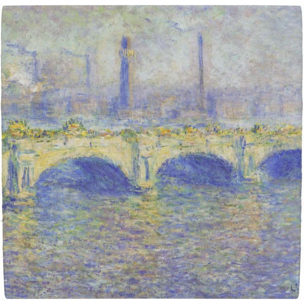 Custom Waterloo Bridge by Claude Monet Ceramic Tile Hot Pad