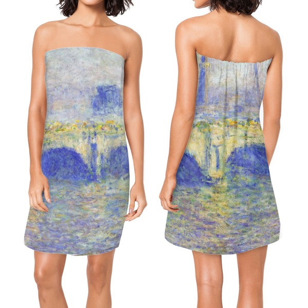 Waterloo Bridge Custom Bath Wrap - Front & Back View