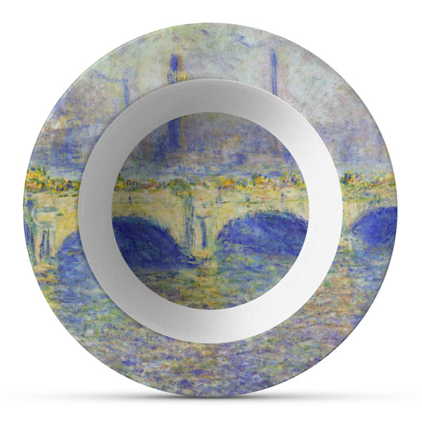Custom Waterloo Bridge by Claude Monet Plastic Bowl - Microwave Safe - Composite Polymer