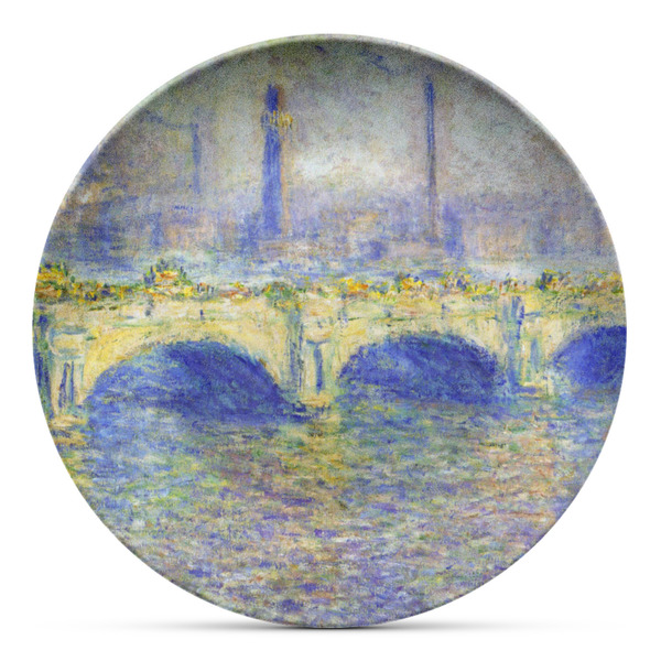 Custom Waterloo Bridge by Claude Monet Microwave Safe Plastic Plate - Composite Polymer